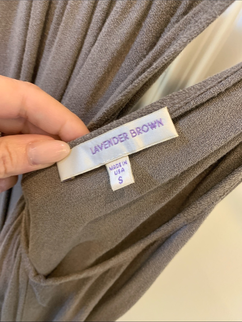 Lavender Brown Taupe Spaghetti-Strap Mini Dress - Picture 2 of 3